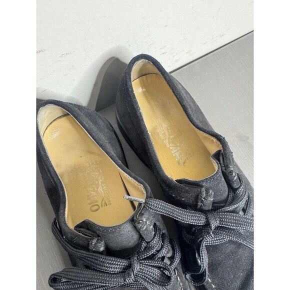 Salvatore Ferragamo Men’s Lace-Up Desert Shoes Black Suede main image 7